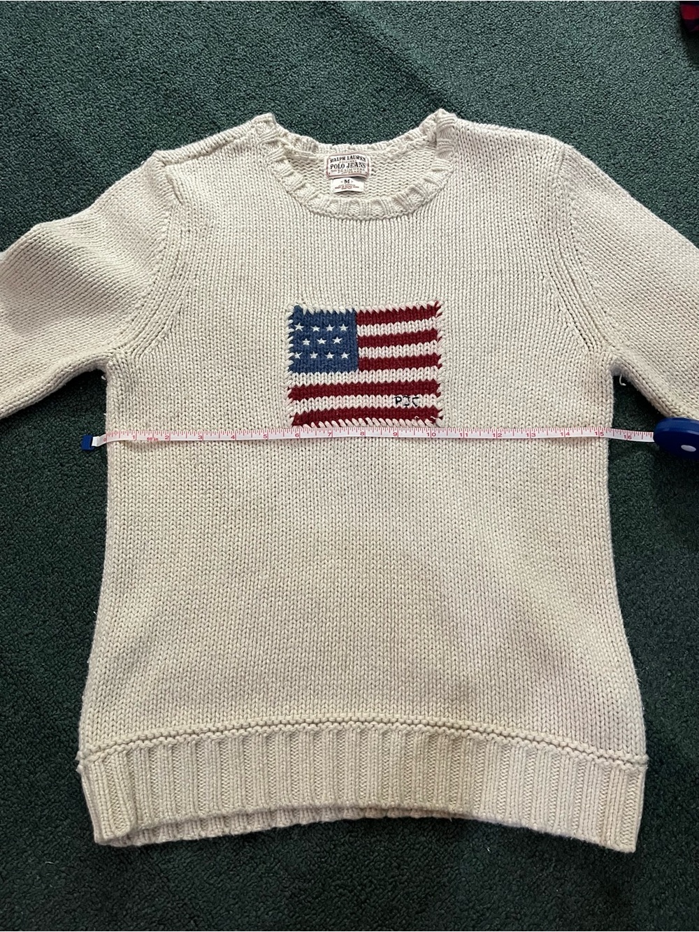 Polo Ralph Lauren Cream American Flag Knit Sweater - Picture 5 of 9